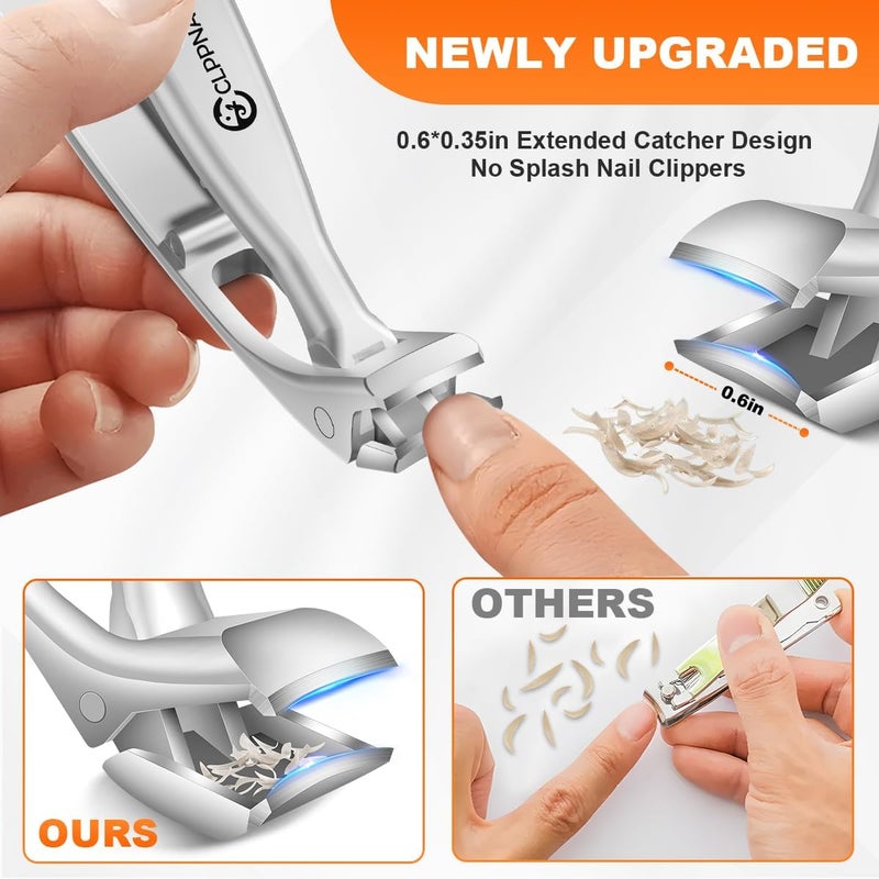 CLPPNA Toenail Clippers for Seniors, 2026 Upgrade Angled Head Nail Clippers for Men with Catcher, Ergonomic Toenails Clipper for Thick Toenails Long Handle, Sharp Wide Jaw Fingernail Clippers Adult - Image 3